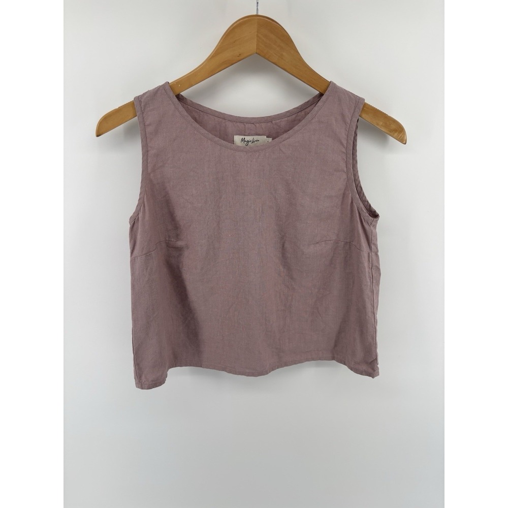 Magic Linen Sleeveless Tank Top Sz S Quiet Luxury Momcore Preppy Chic $82